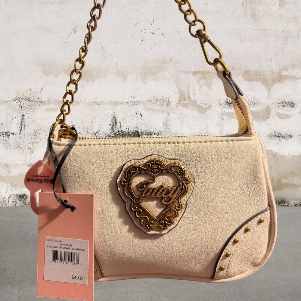 Juicy Couture In Her Juicy Era Convertible Wristlet & Mini Shoulder Bag NWT